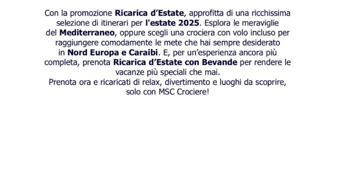 MSC   Offerta  Estate 